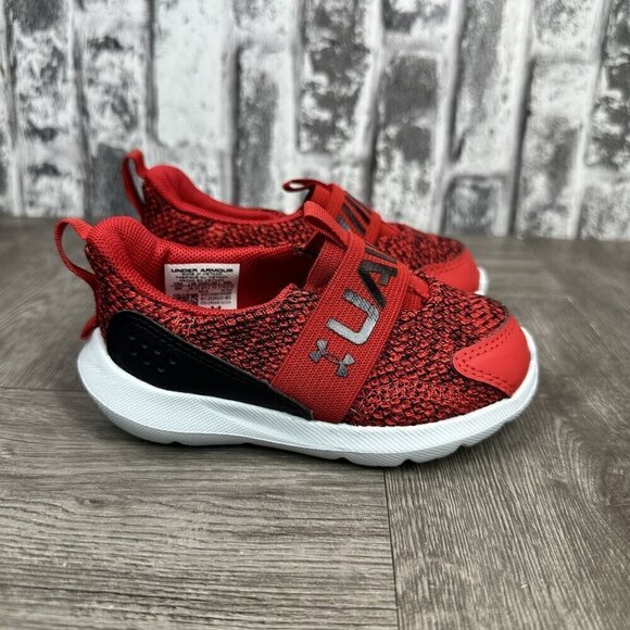 Under Armour Surge Infant size 5 Red Slip On Lightweight Sneakers - Picture 1 of 8